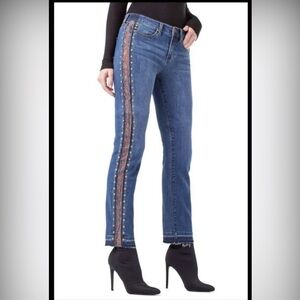 Liverpool LVPL “Collette” Jeans with Grommet Details Raw Hem Size 12